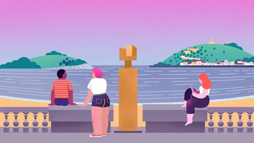 Ilustración de la escultura Homenaje a Fleming.