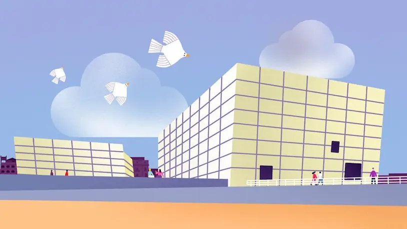 Ilustración del Palacio de Congresos y Auditorio Kursaal.