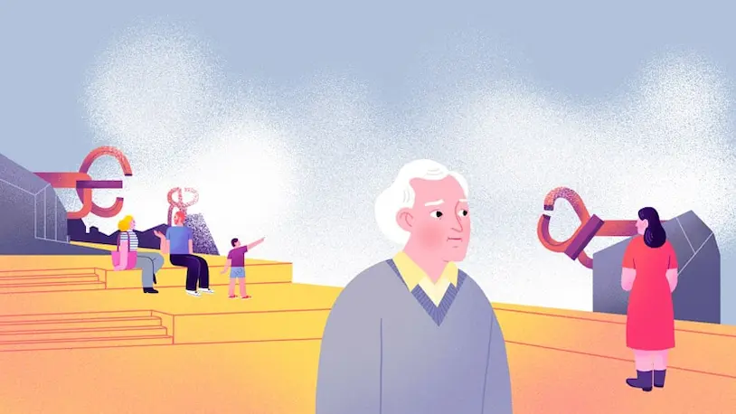 Ilustración de las esculturas Peine del Viento.