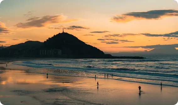 Puesta de sol en la playa