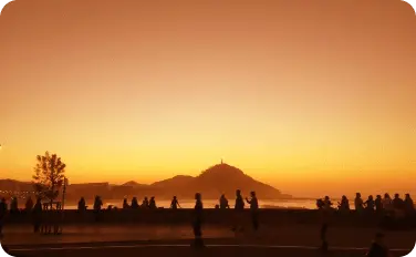 Puesta de sol en el paseo de San Sebastián